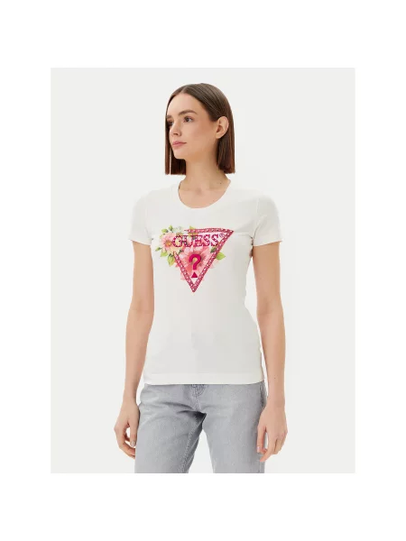 Guess Majica Slim Fit bela