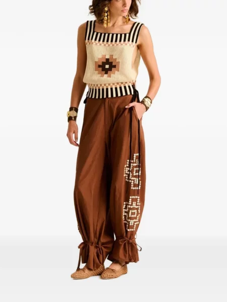 Pantaloni Carolina K cu cordon maro