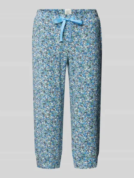 Bermudy o kroju slim fit z tunelem model ‘Mix+Relax’ Schiesser niebieskie