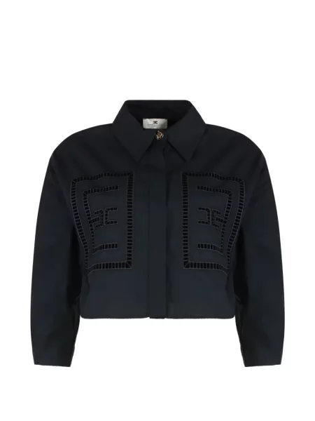 Cămașă Elisabetta Franchi cu broderie negru