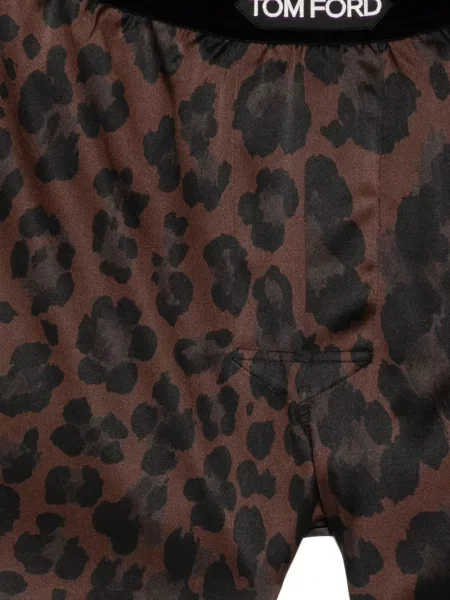 Pantaloni scurți Tom Ford cu imagine cu model leopard maro