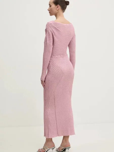 Сукня Never Fully Dressed maxi облягаюча рожевий