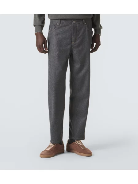 Pantaloni Brunello Cucinelli de lână gri