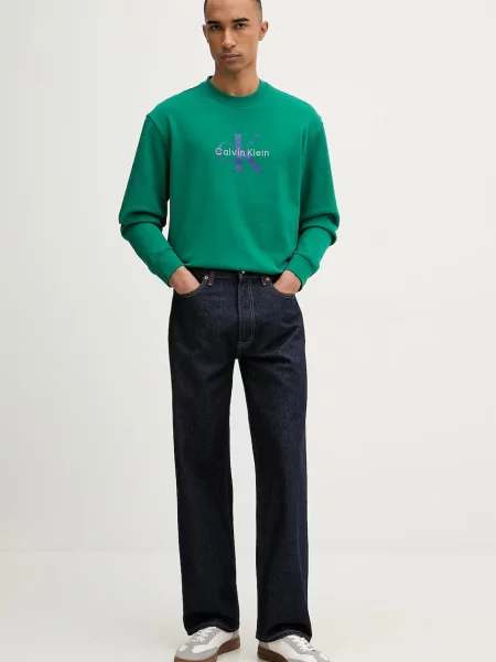 Calvin Klein Jeans mikina pánska zelená