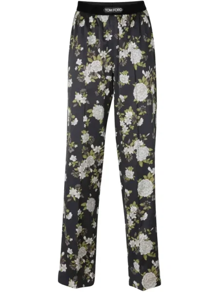 Pantaloni Tom Ford cu model floral cu imagine negru
