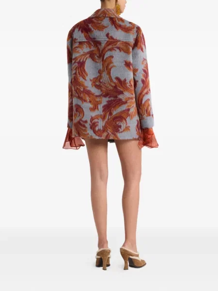 Palton Etro din jacard albastru