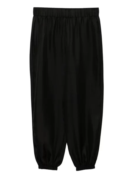 Cropp pantaloni Lisa Yang de mătase negru