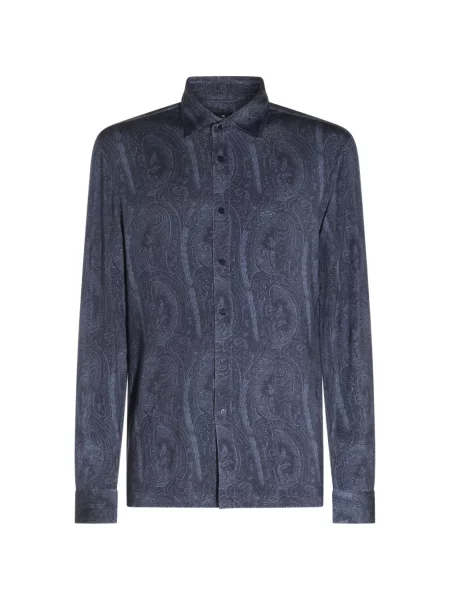 Cămașă Etro cu imagine cu model paisley albastru