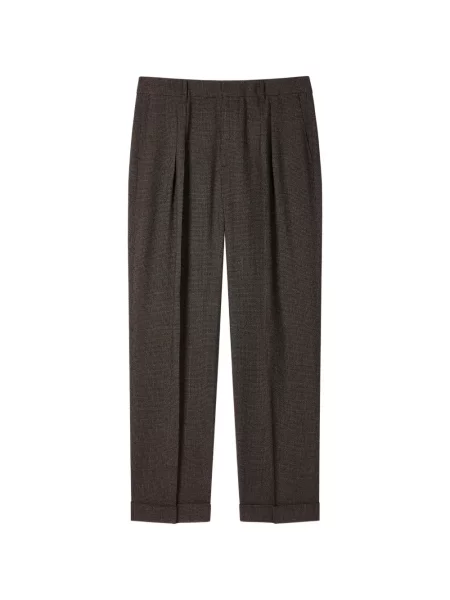 Pantaloni Paul Smith plisate maro