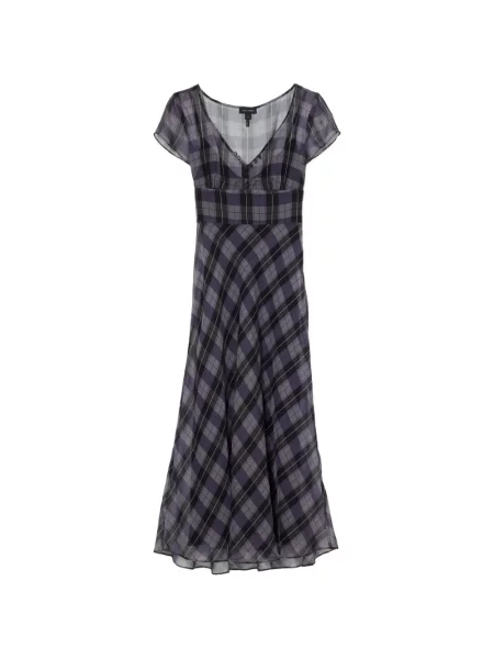 Rochie midi Marc Jacobs din șifon în carouri violet