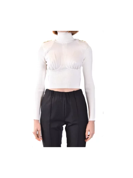 Sweter z golfem Elisabetta Franchi do golfa szary