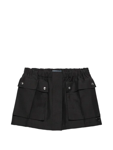 Mini șnur de strângere fusta mini Prada mini negru