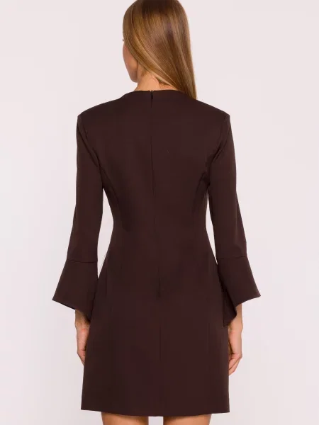 Rochie mini Made Of Emotion cu decolteu în V maro