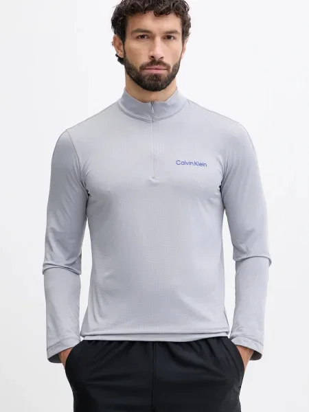 Antrenament tricou mânecă lungă Calvin Klein Performance cu mâneci lungi lung gri