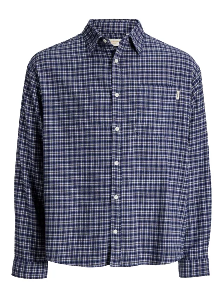 JACK & JONES Cămașă JORFREDERIKSBERG albastru marin / bleumarin alb