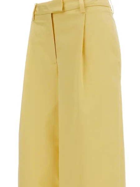 Pantaloni Thelatest plisate galben