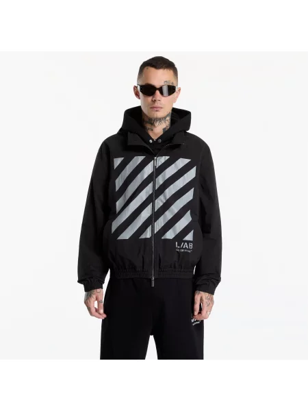 Jachetă L/AB c/o Off-White™ Reflective Diag Windbreaker Jacket Black S alb