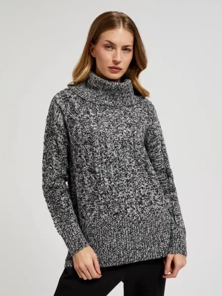 Pulover Moodo melange negru