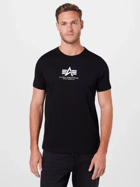 Pánske tričko Alpha Industries Basic Mid Logo čierne