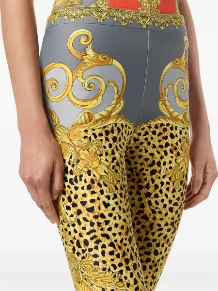 Leggings Versace cu imagine galben