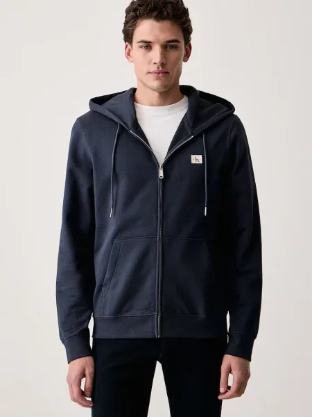 Calvin Klein Jeans bluza rozpinana z bawełną granatowa