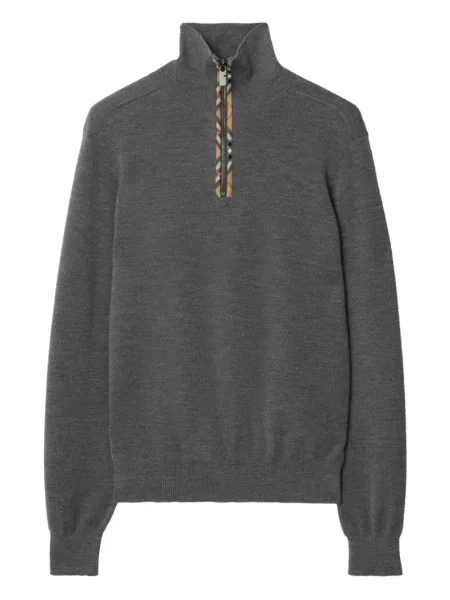 Golf golf Burberry z zamkiem błyskawicznym do połowy szary