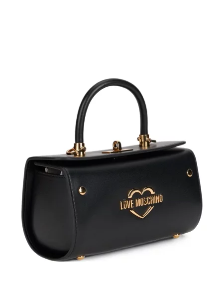 Geantă shopper Love Moschino cu motiv cu inimi negru