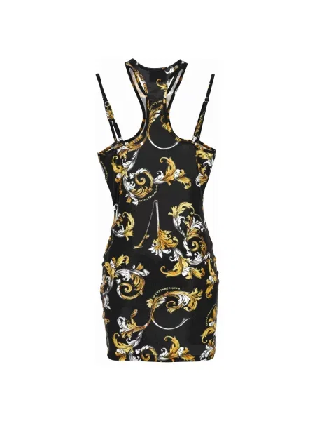 Sukienka jeansowa Versace Jeans Couture z nadrukiem czarna