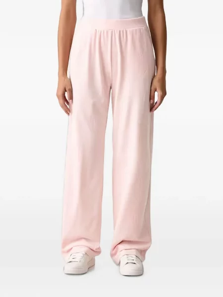 Pantaloni Guess alergare cu autograf roz