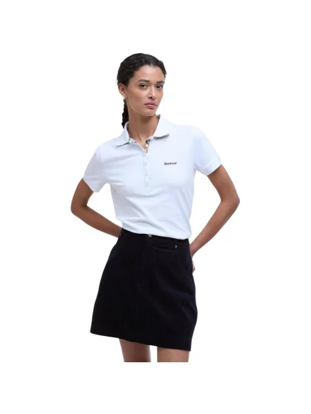 Tricou polo Barbour alb