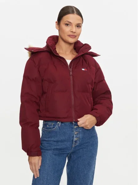 Tommy Jeans Geacă din puf Alaska Violet bordo