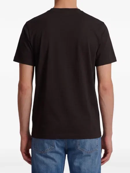 Tricou Moncler din piele cu autograf negru