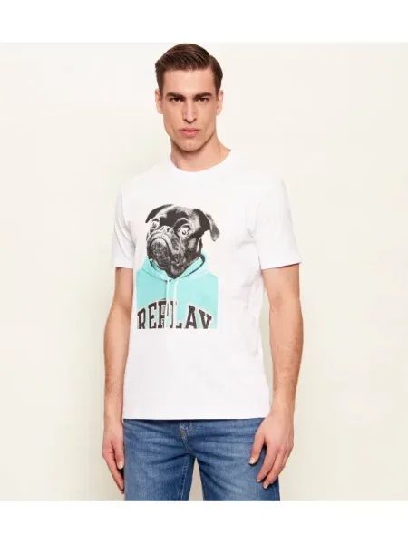 Replay Tricou OPEN END DRY HAND alb