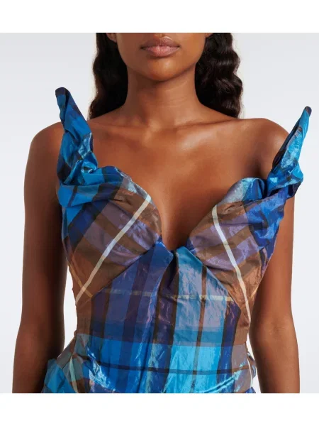 Top Vivienne Westwood în carouri drapat