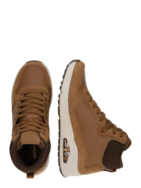 Sneakerși Skechers cu șireturi maro