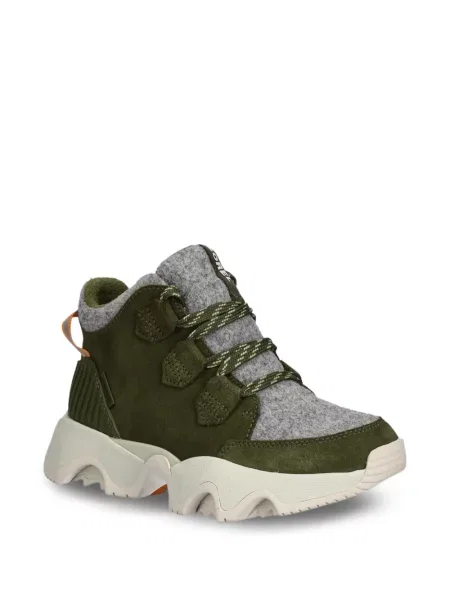 Botine Sorel cu șireturi din dantelă verde