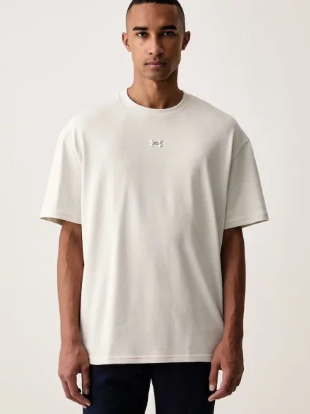 Under Armour tričko s bavlnou béžové