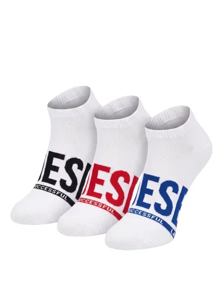 DIESEL Șosete joase SKM-GOST-THREEPACK' alb