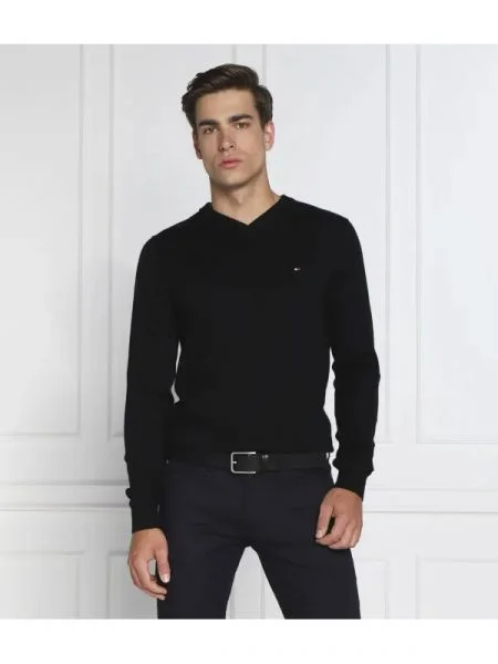 Tommy Hilfiger Pulover cu adaos de cașmir negru