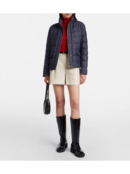 Geacă cu puf Moncler albastru
