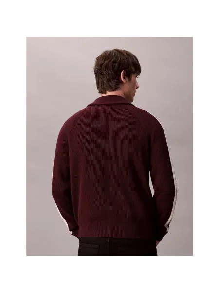 Pulover Calvin Klein Jeans cu dungi maro