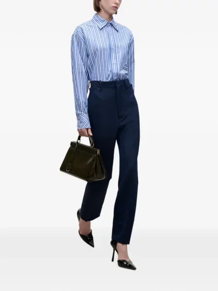 Vlněné kalhoty Victoria Beckham modré