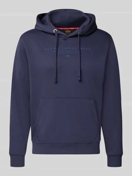 Bluza z kapturem o kroju relaxed fit z mieszanki bawełny z detalem z logo Alpha Industries granatowa