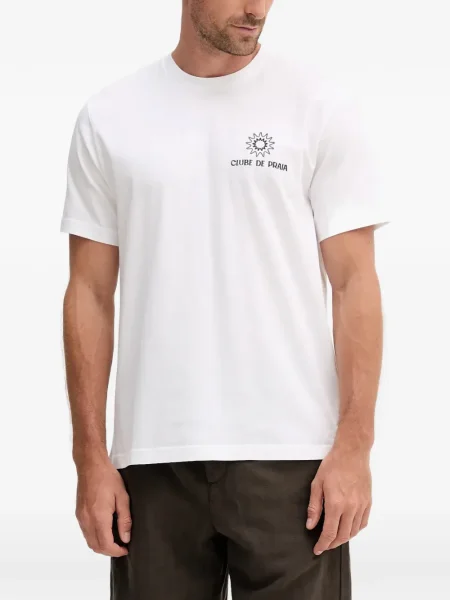 Tricou Frescobol Carioca cu decolteu în U alb