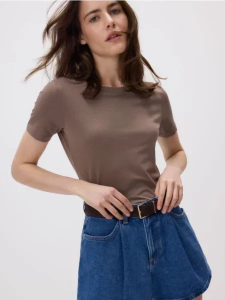 Reserved Джинсові шорти з запахом спереду синій