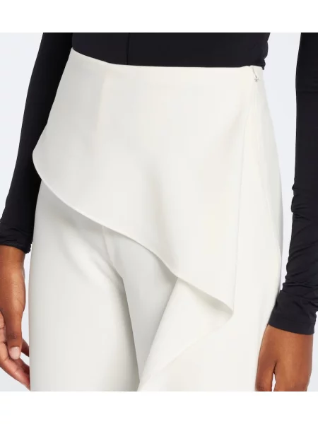Pantaloni Roland Mouret drapate evazate alb