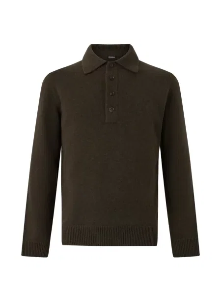 Lung tricou polo Zegna maro