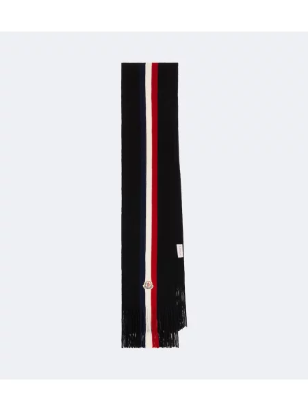 Fular Moncler de lână cu autograf negru