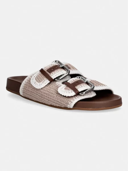 Weekend MaxMara Șlapi WKABONITO cu adaos de piele bej