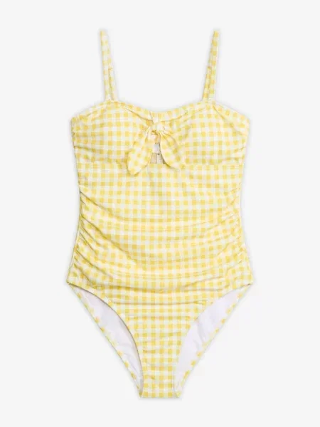 Kostium kąpielowy bandeau z małą kokardką żółty